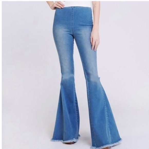Newbury Kustom Denim - Newbury Kustom Pull-Up Denim Flare Jeans
